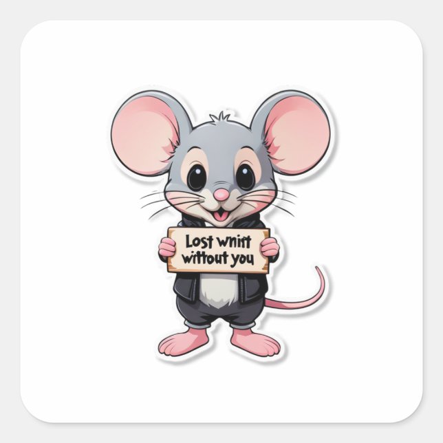 Lost Without You! – Tiny Mouse Sticker (Front)