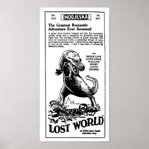 Lost World 1925 Arthur Conan Doyle novel Poster