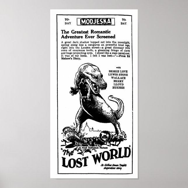 Lost World 1925 Arthur Conan Doyle novel Poster (Front)