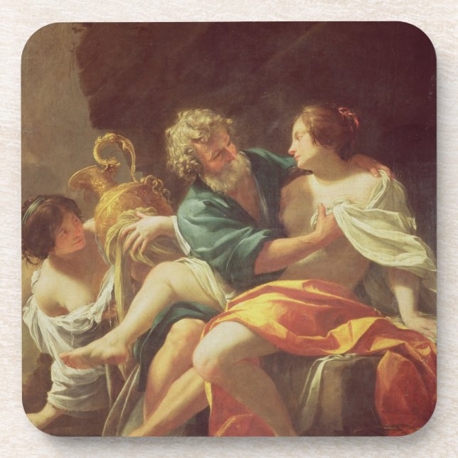 Lot and his Daughters, c.1630 (oil on canvas) Beverage Coaster (Front)