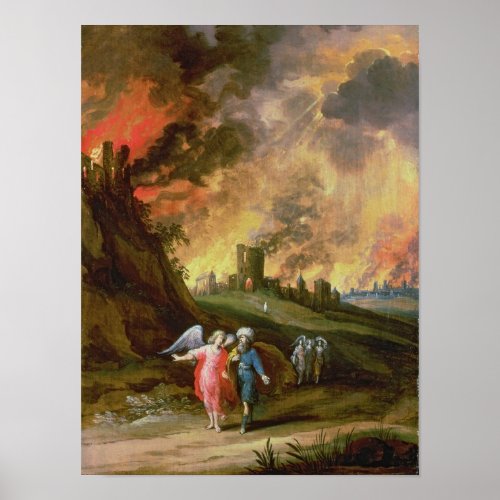 Lot and His Daughters Leaving Sodom Poster