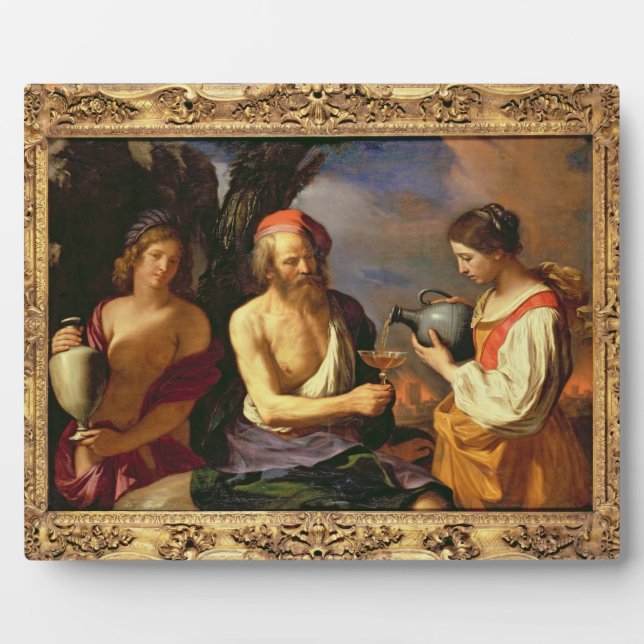 Lot and his Daughters (oil on canvas) 2 Plaque (Front)