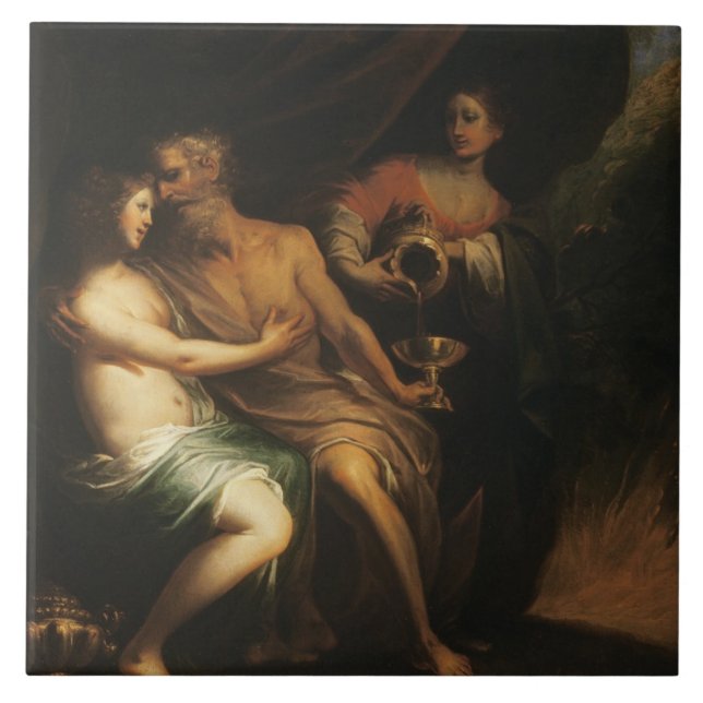 Lot and his Daughters (oil on canvas) 3 Tile (Front)