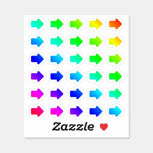 Lot Of Colorful Arrows Tiny Rainbow Arrow Shapes Sticker