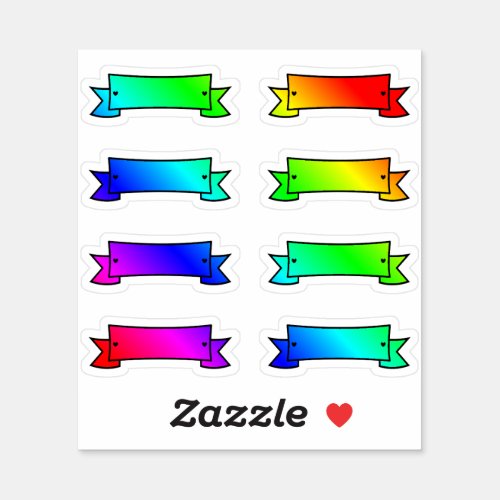 Lot Of Colorful Banners Tiny Rainbow Banner Shapes Sticker