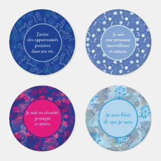 Lot Of Colorful Flowers Underglasses Coaster Set