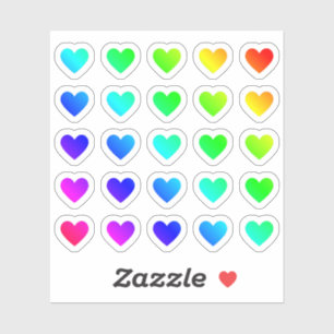 Lot Of Colorful Hearts Tiny Rainbow Heart Shapes Sticker