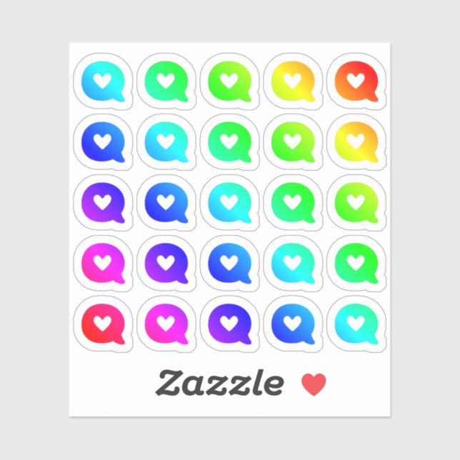 Lot Of Colorful Speech Bubbles Tiny Rainbow Shapes Sticker (Sheet)