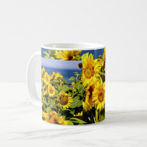 Lot of colorful sunflower in bloom coffee mug