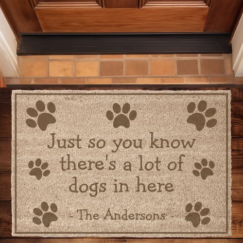 Lot Of Dogs Funny Welcome Fiber Doormat