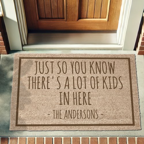 Lot Of Kids Funny Welcome Fiber Doormat