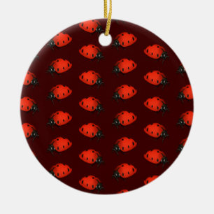 Lot Of Ladybugs Ceramic Ornament
