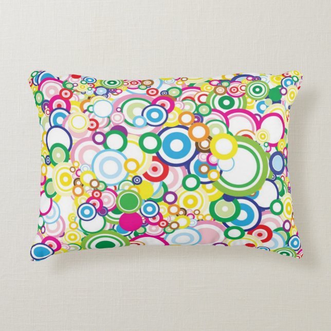 Lot of vivid circles decorative pillow (Front)