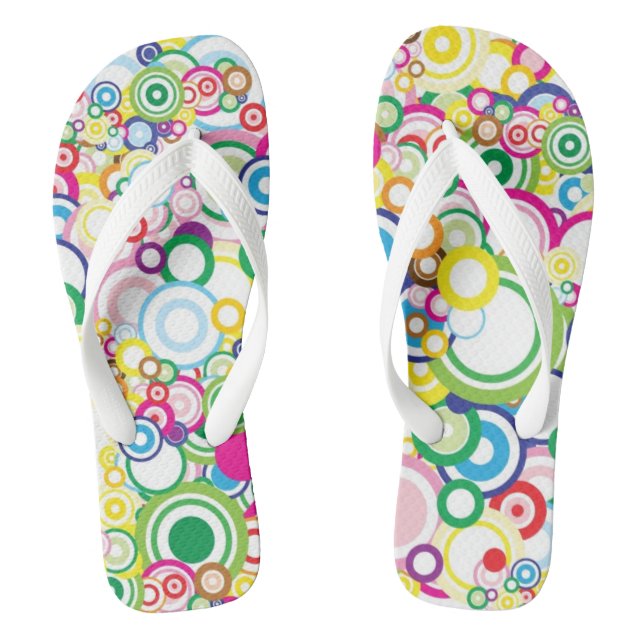 Lot of vivid circles flip flops (Footbed)