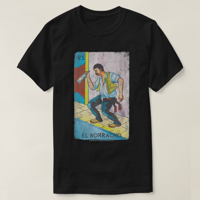 Loteria El Borracho Colorful Tarot Card  T-Shirt (Design Front)