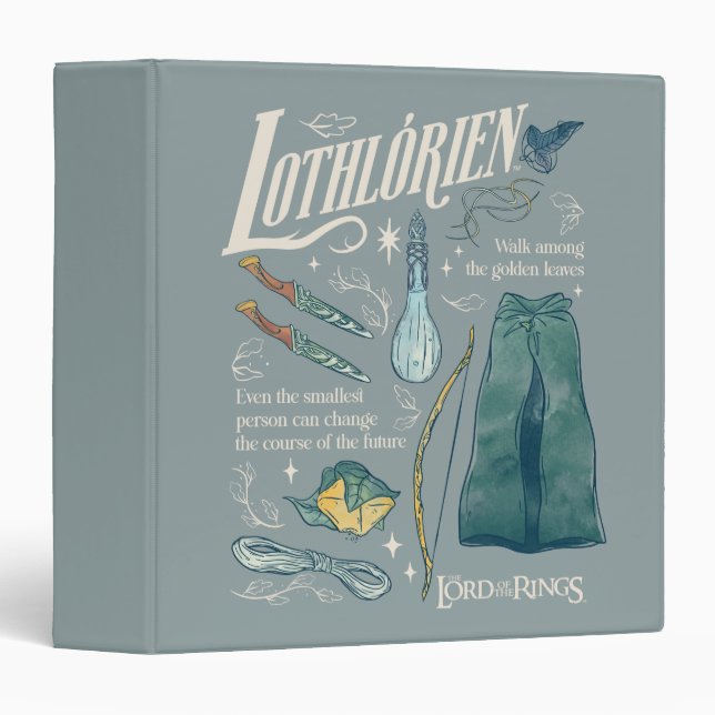 LOTHLORIEN™ Watercolor Collage Graphic 3 Ring Binder (Front/Spine)