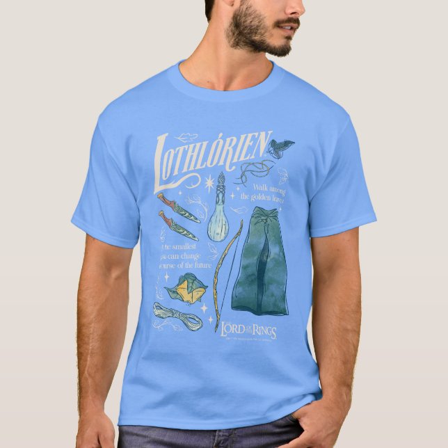 LOTHLORIEN™ Watercolor Collage Graphic T-Shirt (Front)