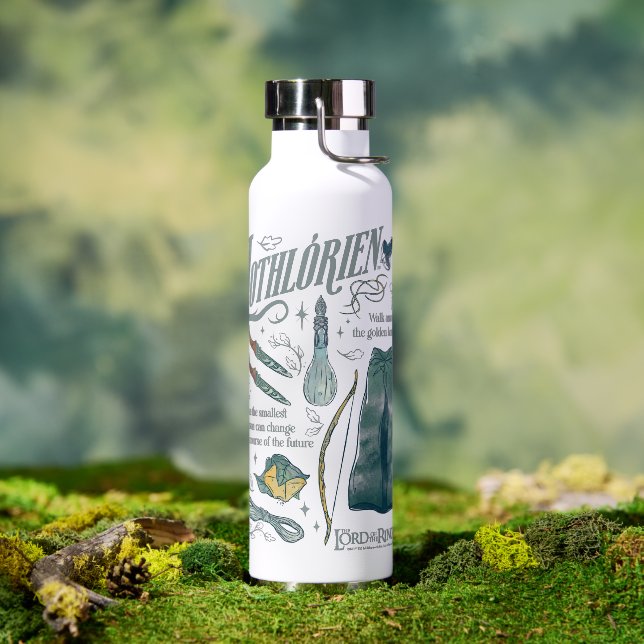 LOTHLORIEN™ Watercolor Collage Graphic Water Bottle (Outdoor)