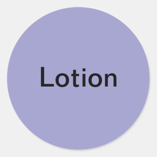 Lotion Labels Classic Round Sticker