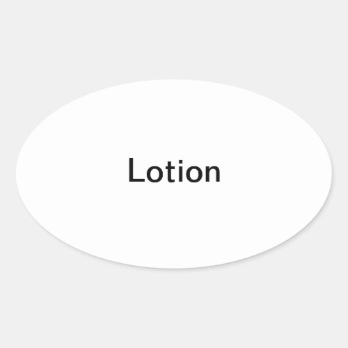 Lotion Labels Oval Sticker