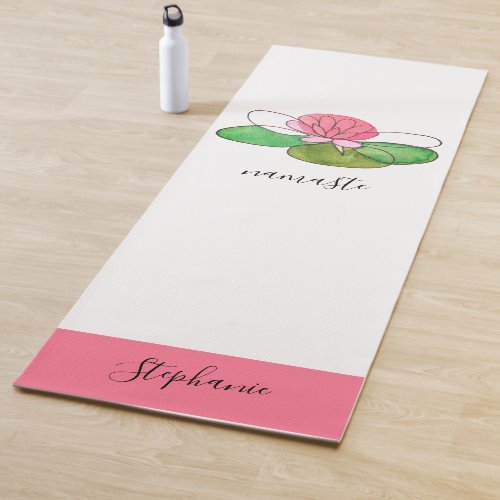 Lotis Flower Custom Name Yoga Mat