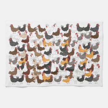 Lots And Lots Of Chickens - Kitchen Towel by ChickinBoots at Zazzle
