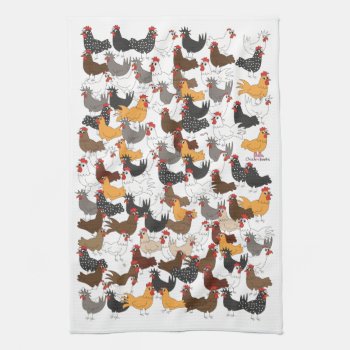 Lots And Lots Of Chickens - Kitchen Towel Vertical by ChickinBoots at Zazzle