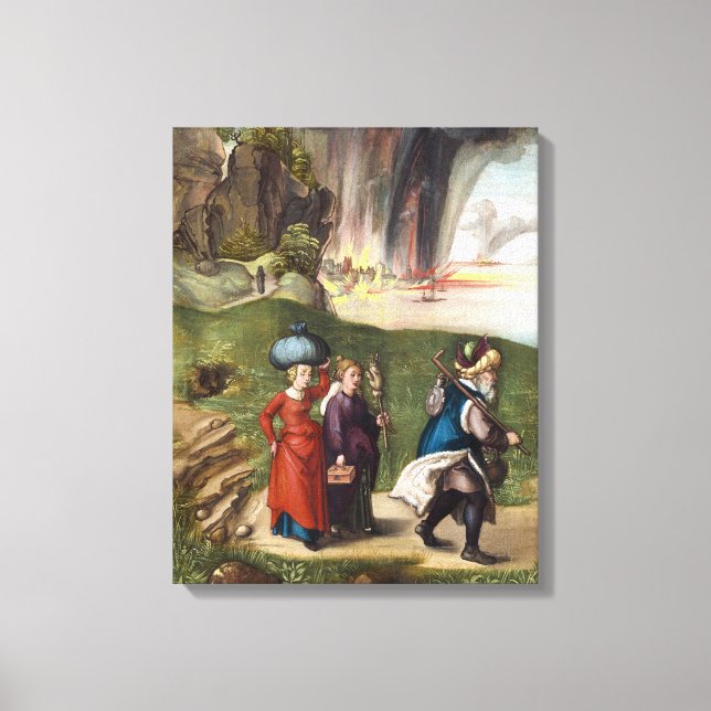 Lot's Escape - Albrecht Durer - c1496 Canvas Print (Front)