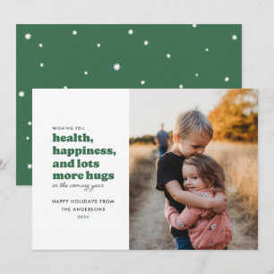 Lots More Hugs Photo Holiday Card (Green)