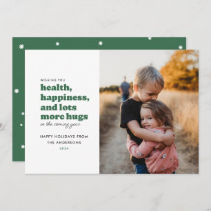 Lots More Hugs Photo Holiday Card (Green)