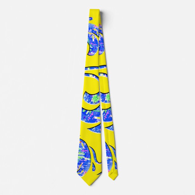 Lots of abstract art waves  neck tie (Front)