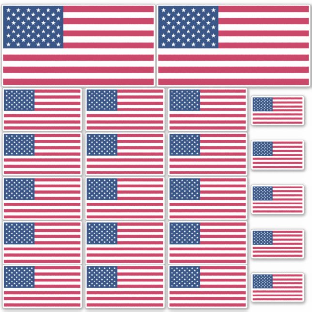 Lots of American Flag Stickers (Front)