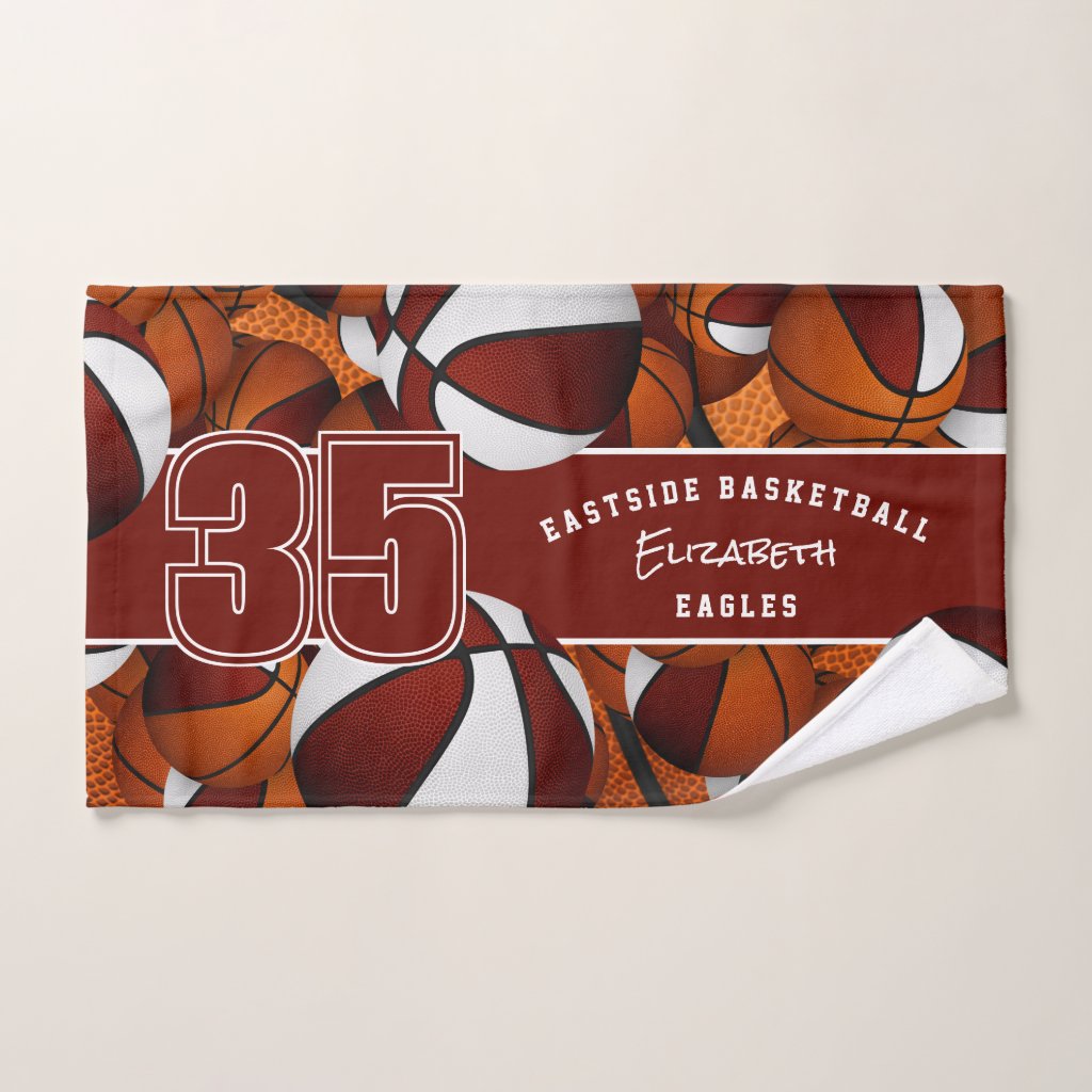 maroon basketball team colors hand towell