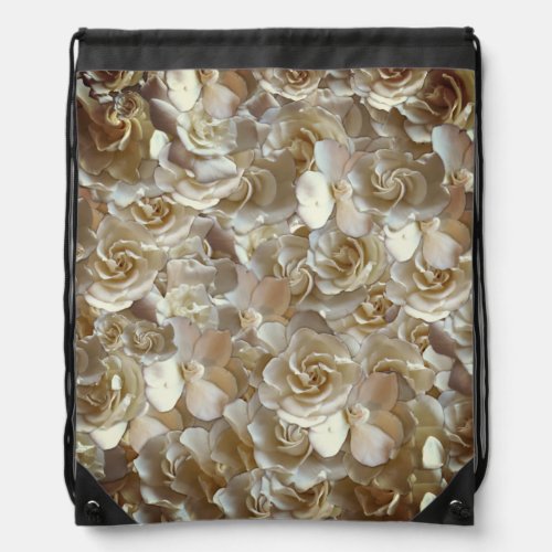 Lots of beautiful rose petals  drawstring bag