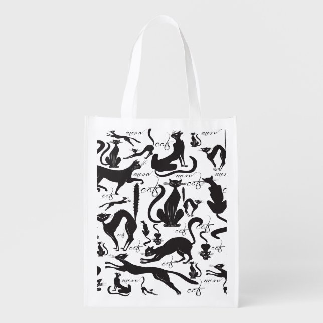 Lots of Black Cats Grocery bag (Front)