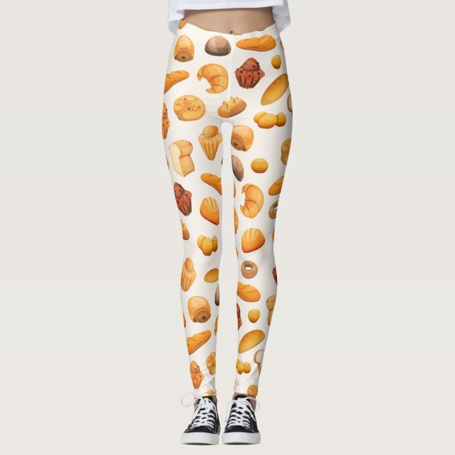 Lots of Breads, bakery goods Leggings (Front)
