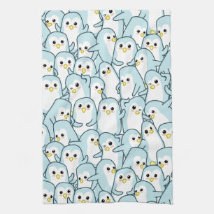 Lots of cartoon Penguins Kitchen Towel