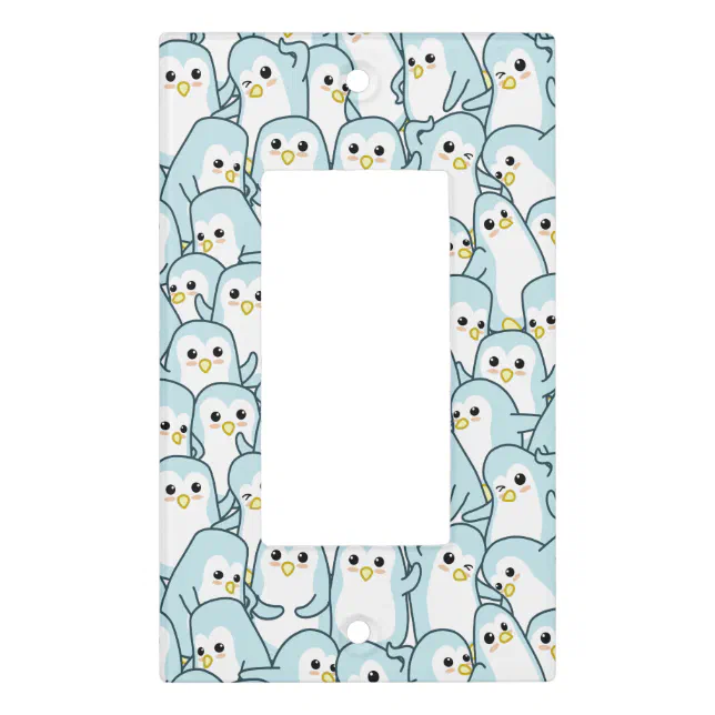 Lots of cartoon Penguins Light Switch Cover Zazzle