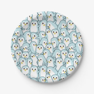 Lots of cartoon Penguins Paper Plates
