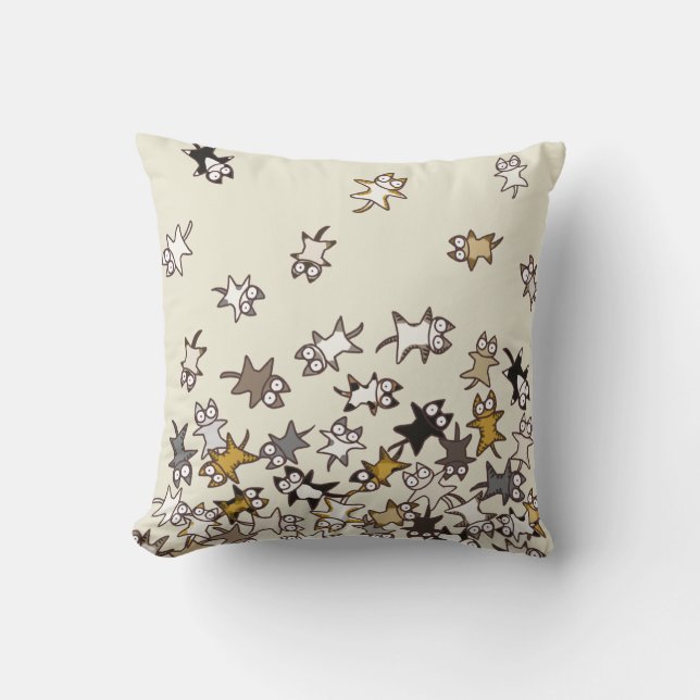 Lots of Cats Throw Pillow (Front)