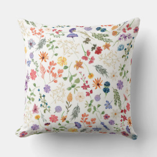 Lots of colorful flowers to decorate your home throw pillow