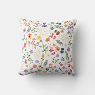 Lots of colorful flowers to decorate your home throw pillow