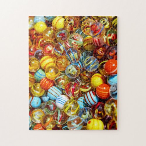 Lots of Colorful Glass Marbles Design Jigsaw Puzzle