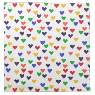 Lots of colorful hearts cloth napkins