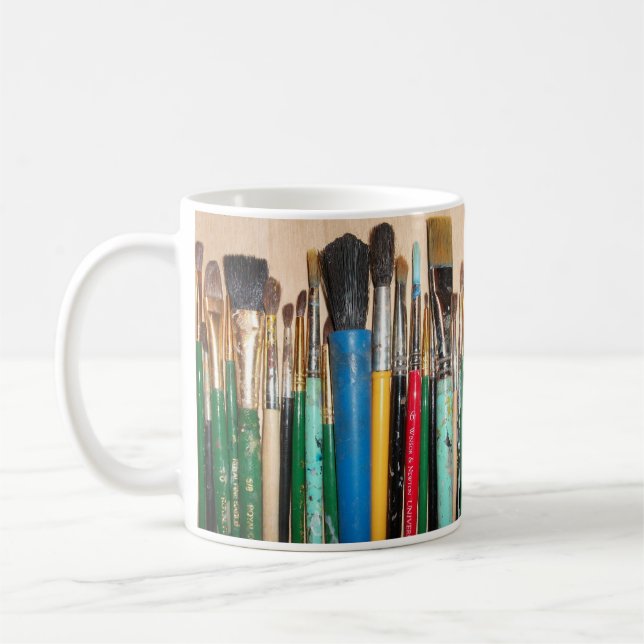 Lots of Colorful Paintbrushes Coffee Mug (Left)