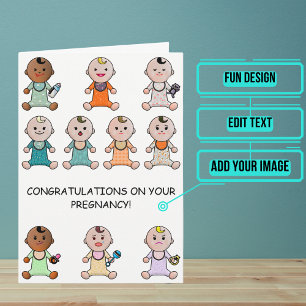 Lots of Cute Babies Pregnancy Congratulations Card