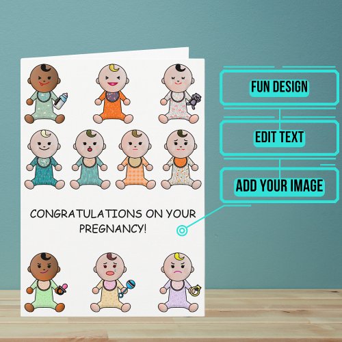 Lots of Cute Babies Pregnancy Congratulations Card