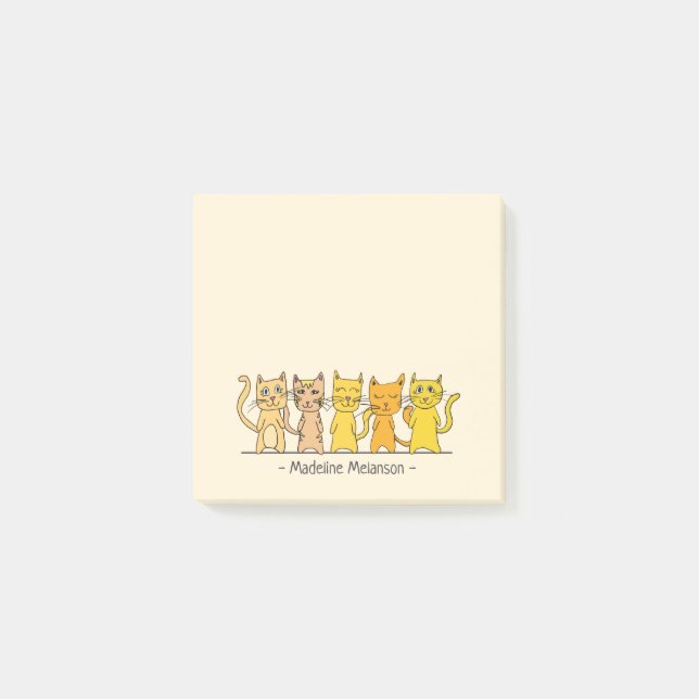 Lots of Cute Cats Personalized Post-it Notes (Front)