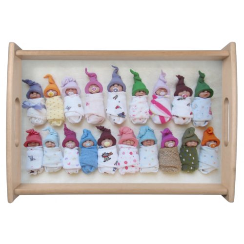 Lots of Cute Clay Elf Babies Polymer Clay Serving Tray