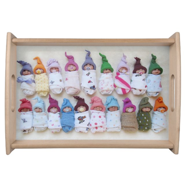 Lots of Cute Clay Elf Babies, Polymer Clay Serving Tray (Front)